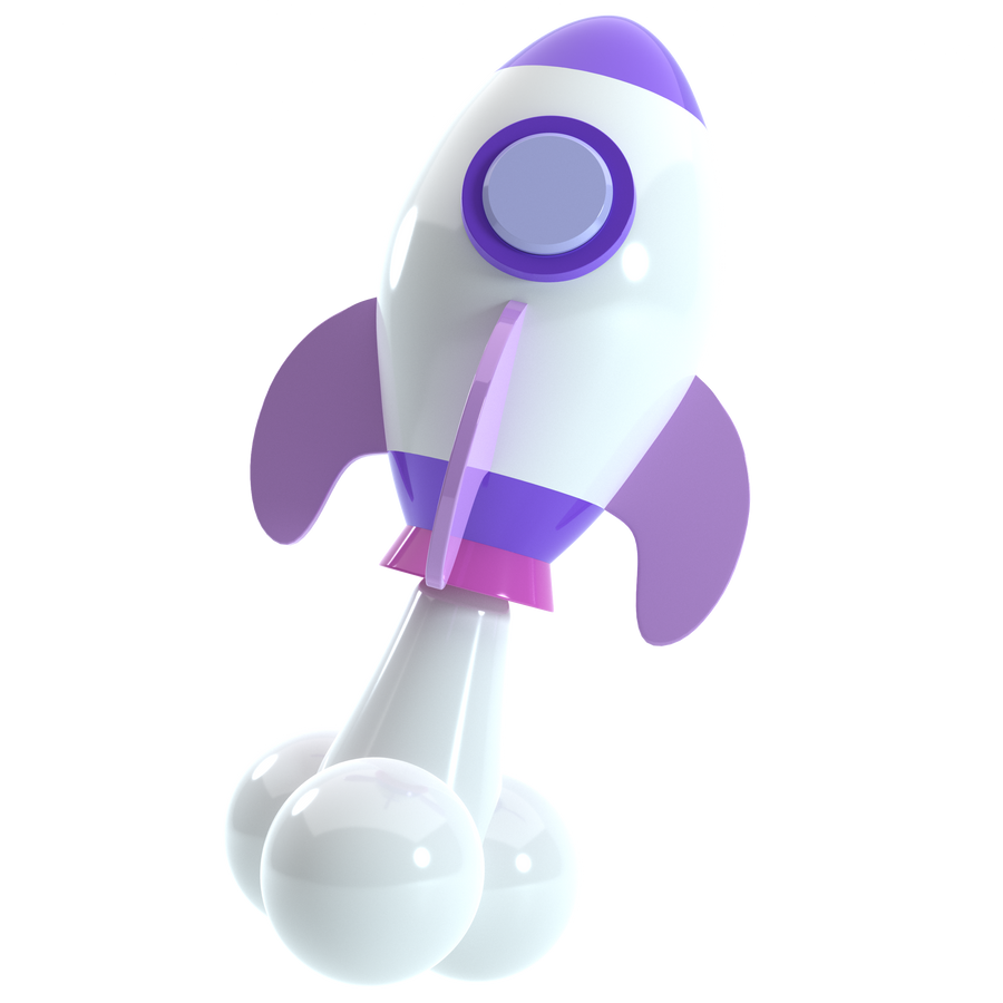 3d space rocket illustration